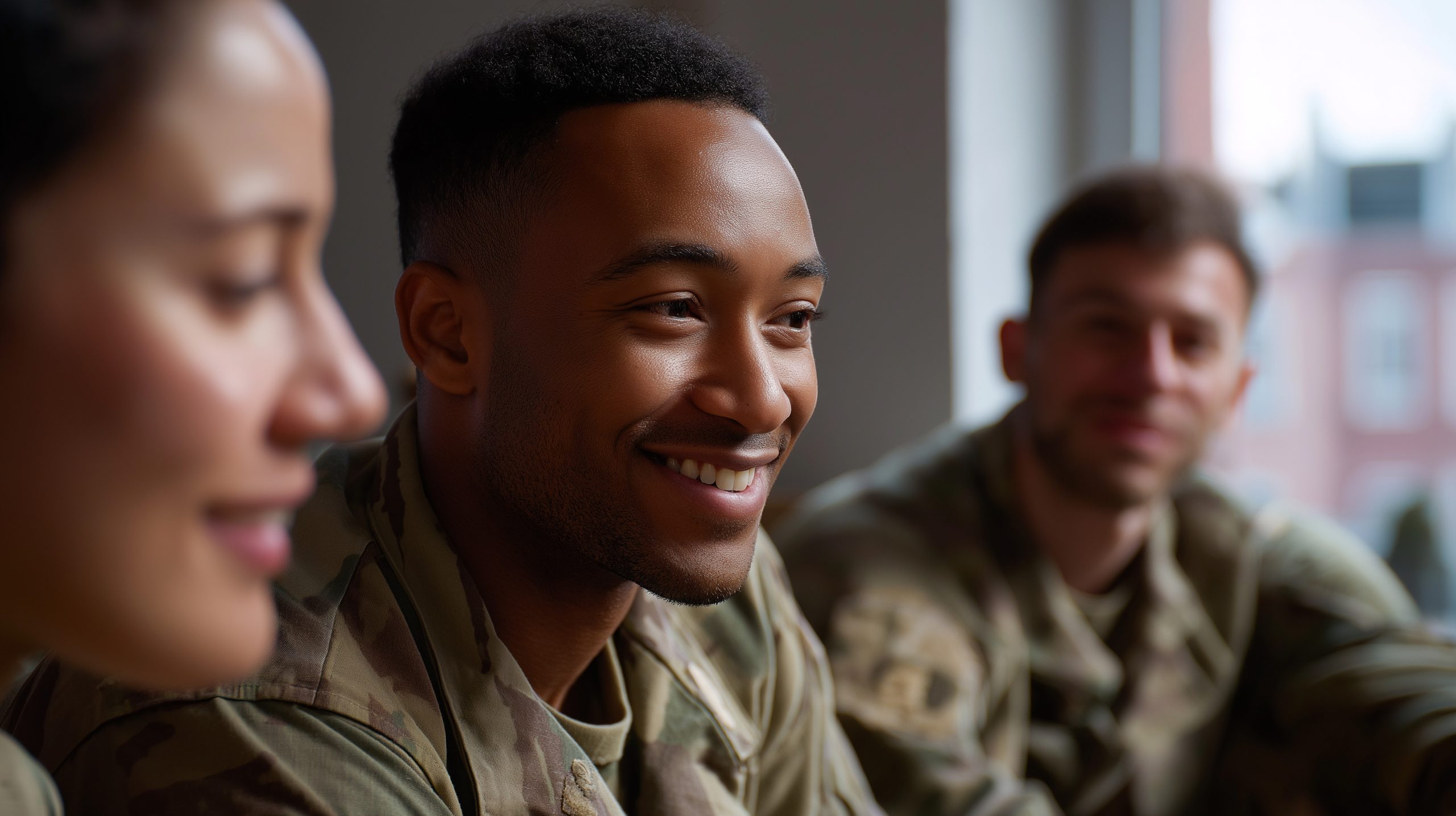 Service members collaborating