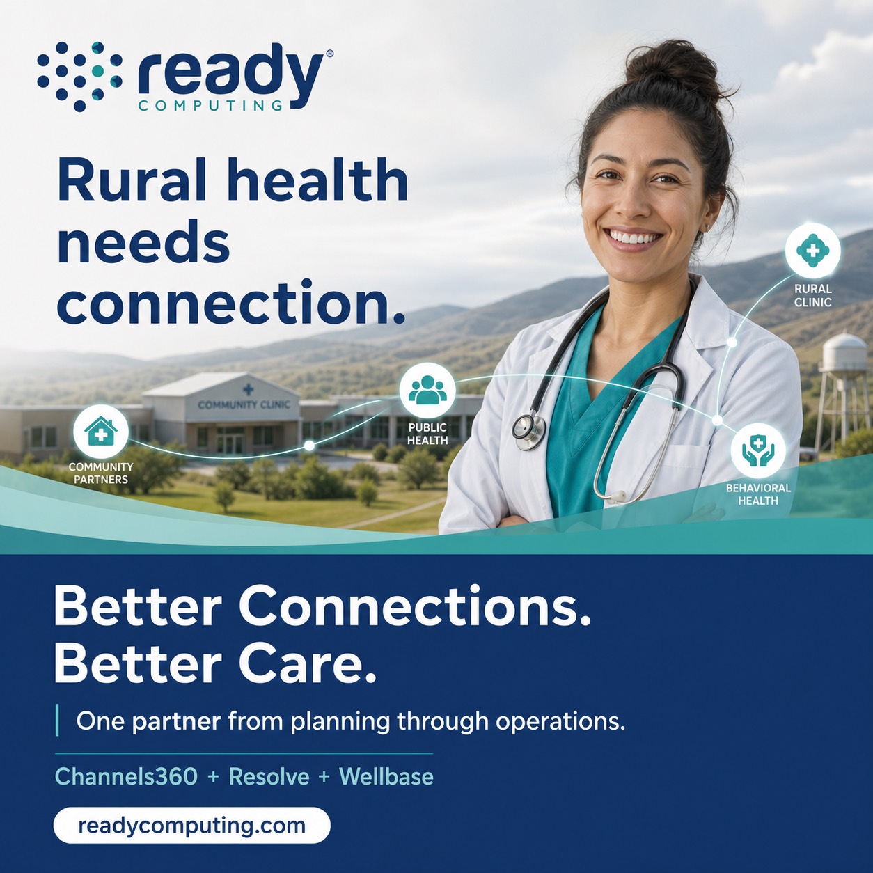 Rural clinician connected with community partners and public health